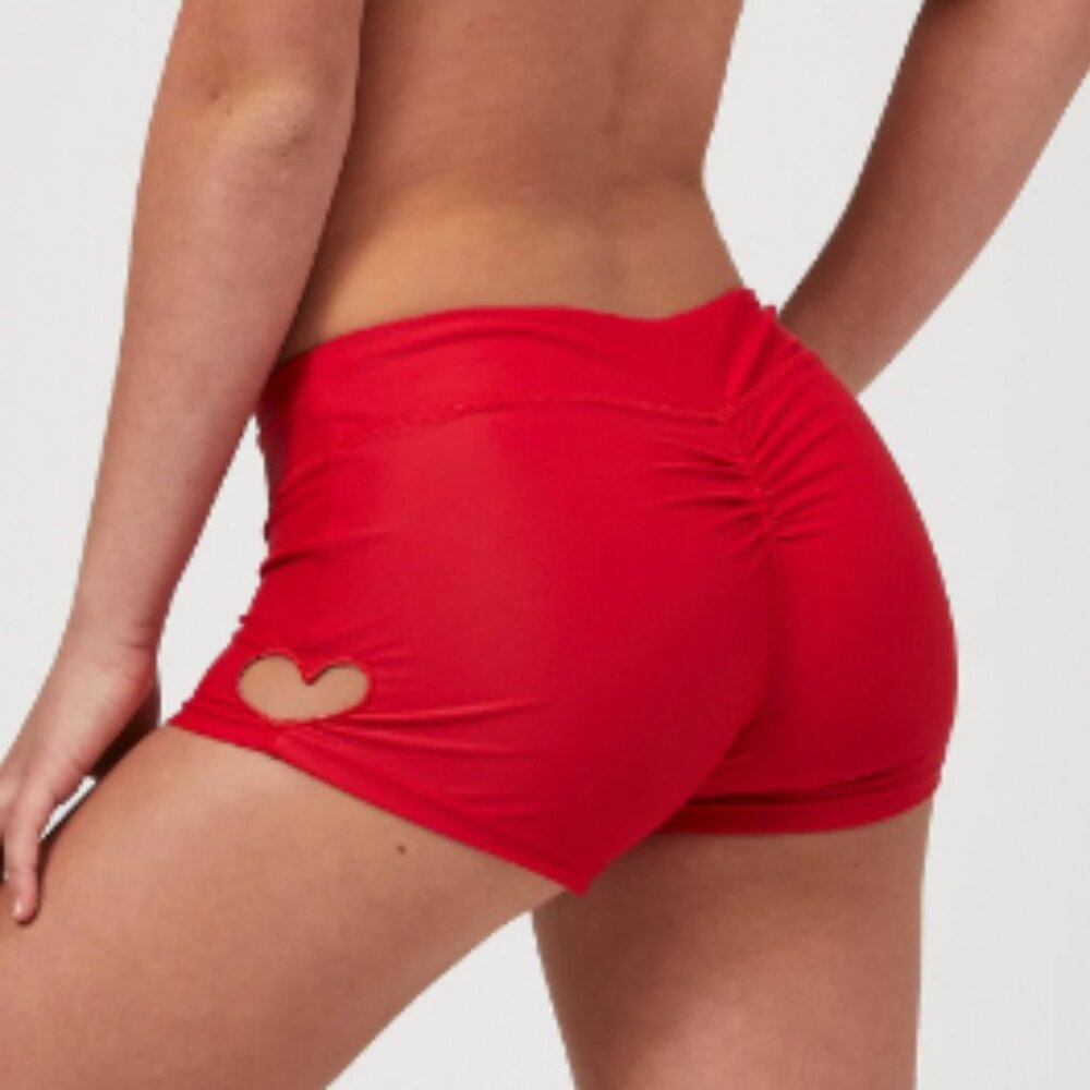 California kisses Hartley Short in Red - w/ heart on the side CS